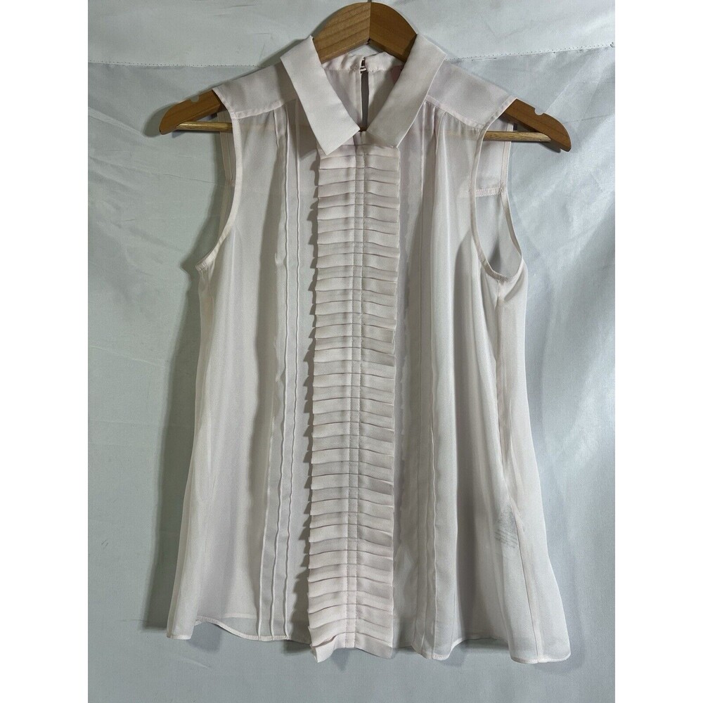 Ted Baker London Polyester Blush Pink Shirt Top Front Pleated size 1-US 4
